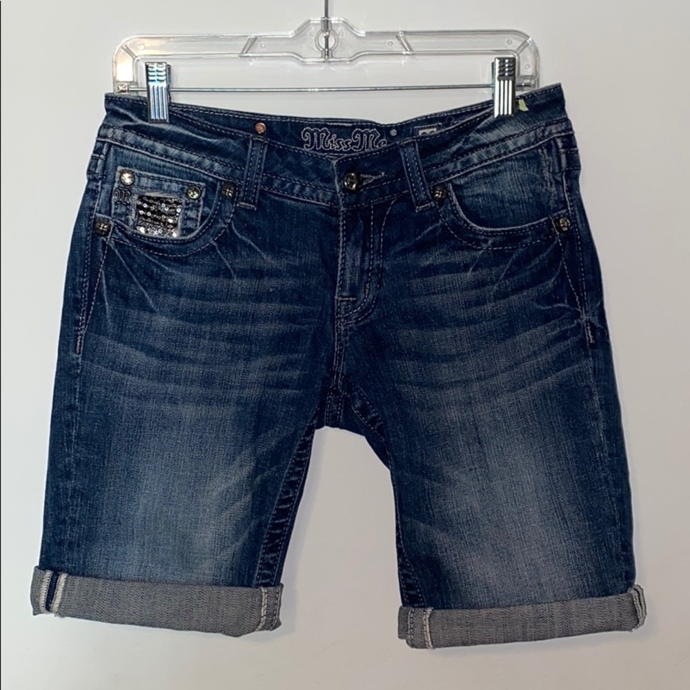 Miss Me Denim Bermuda Shorts